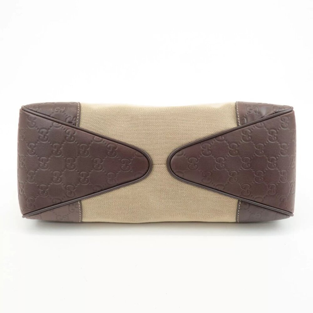 Authentic GUCCI Canvas Leather Shoulder Bag Beige Brown - Picture 7 of 16